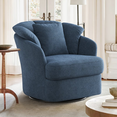 Fauteuil demi-tonneau pivotant rembourré Lakitia Rowena 