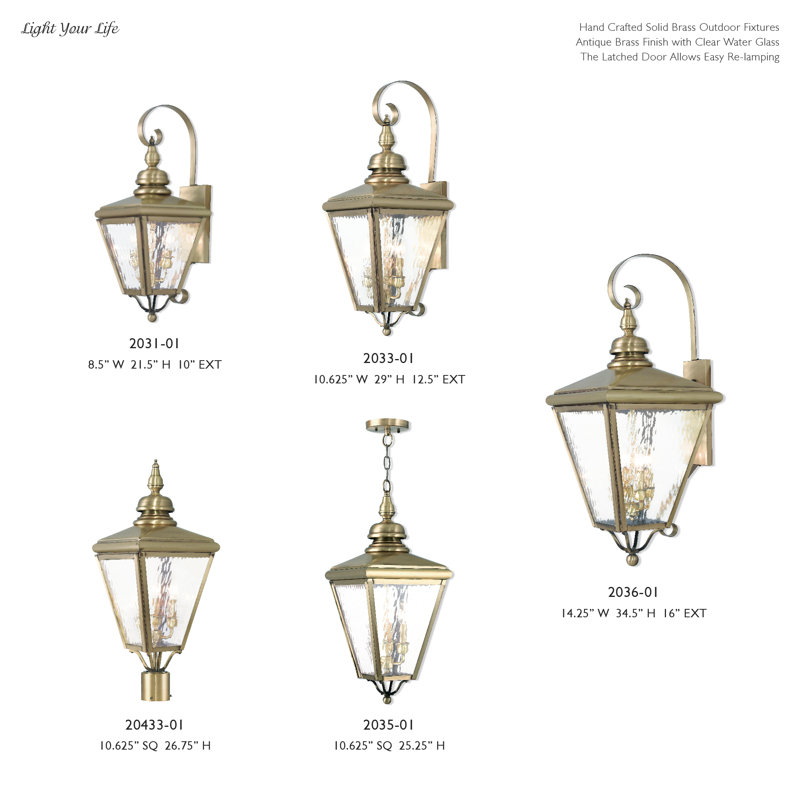 Asila 3 -Bulb 25.25" H Outdoor Hanging Lantern, Antique Brass