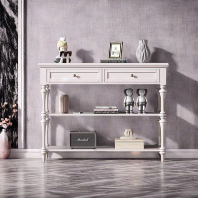 American-style open wooden console table
