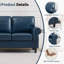 3- Piece Sofa Set Faux Leather Couch Rolled Arm Chair Living Room Set-628006779-628006783