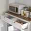 Armoire de rangement pour garde-manger de 71 po de hauteur avec support pour micro-ondes, buffet autoportant avec huche, 2 tiroirs, 5 portes, tablettes réglables et portes en verre pour la cuisine, la salle à manger