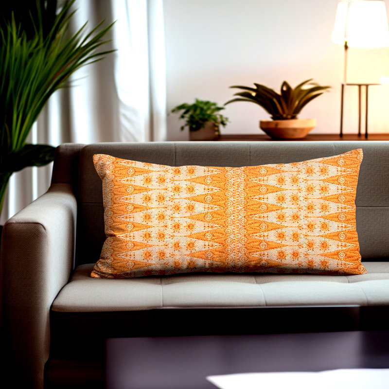 Housse de coussin en duvet et plumes d'automne avec insert, Orange