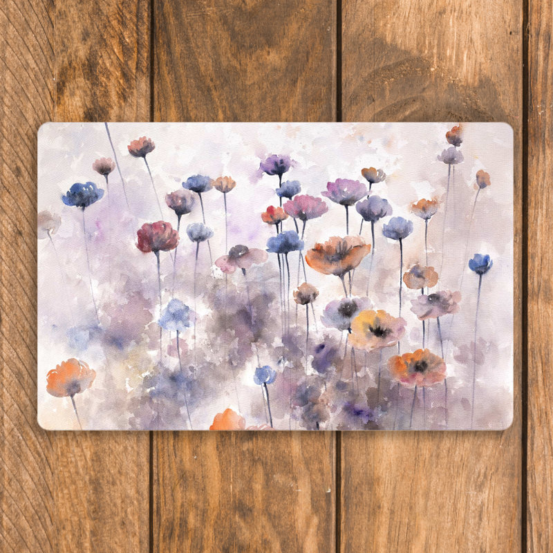 Polypropylene Plastic Floral Rectangle Placemat
