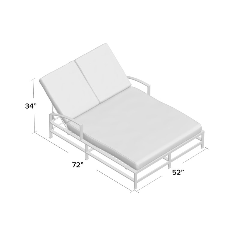 La Jolla Double Chaise Lounge with Cushion, Canvas Flax Sunbrella®