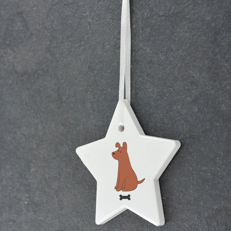 Vivid Squid Wholesale Santapaws Dog Star Shaped Ceramic Ornament