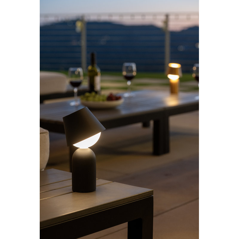 Guy LED Outdoor Wall Lantern, Matte Black, 5.5" H x 5.5" W x 7.9" D