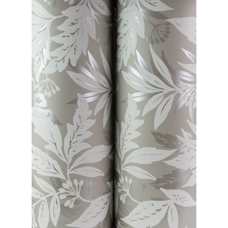 Papier peint floral Anita, Gris