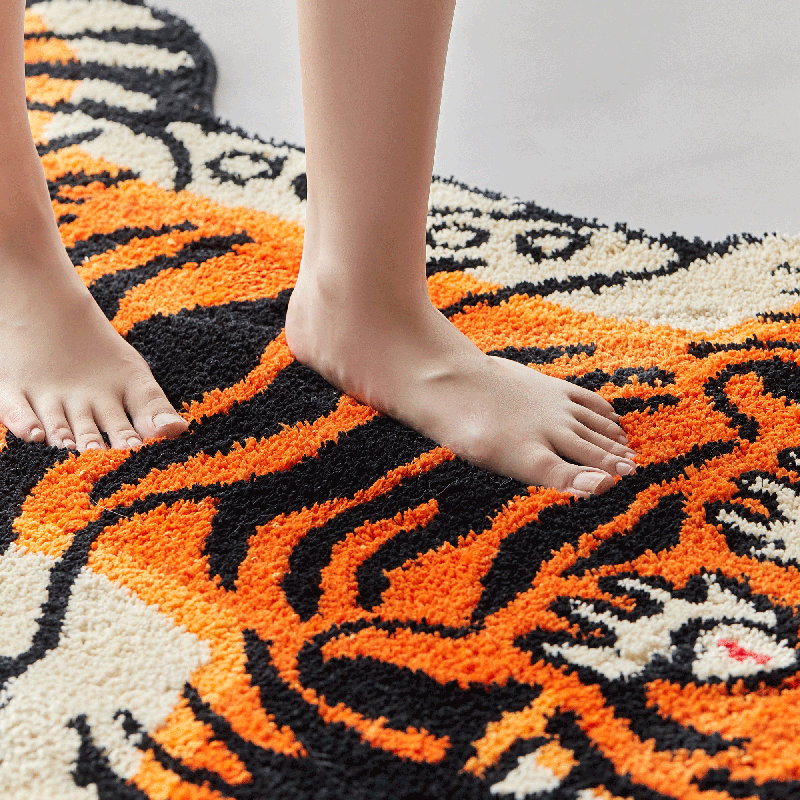 Tapis tigre tibétain 5 pi x 3,3 pi