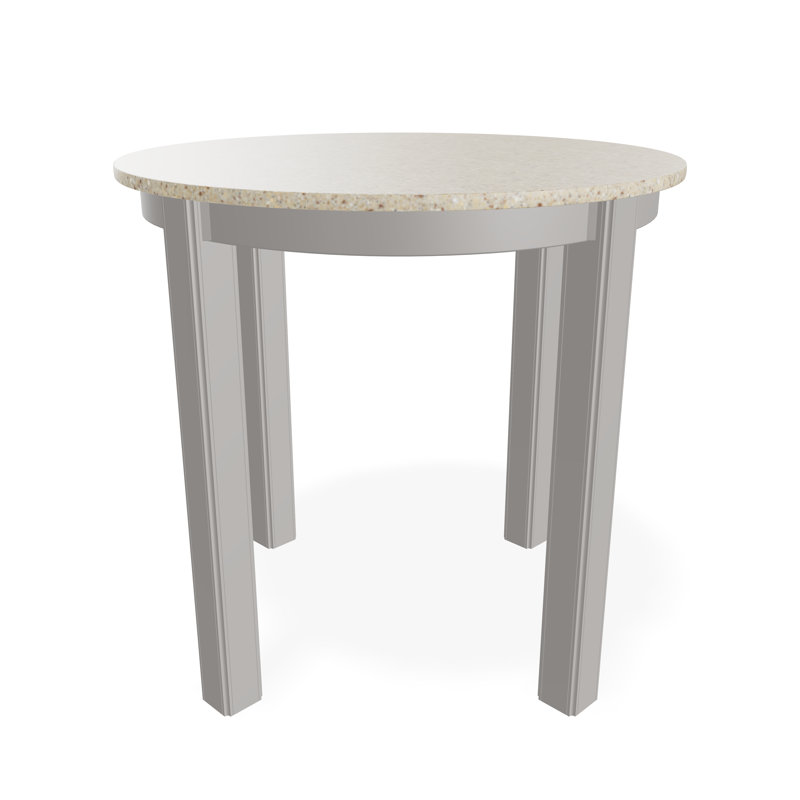 Outdoor Round Side Table, White/White, Acrylic