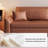 51.18"Brown Modern Minimalist Eco Leather Sofa cushion Loveseat-2033950128