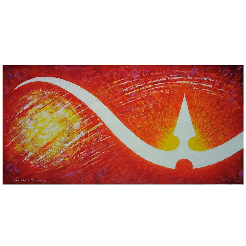Trishul de Shiva | Acrylique sur toile | Par Santosh Narayan Dangare