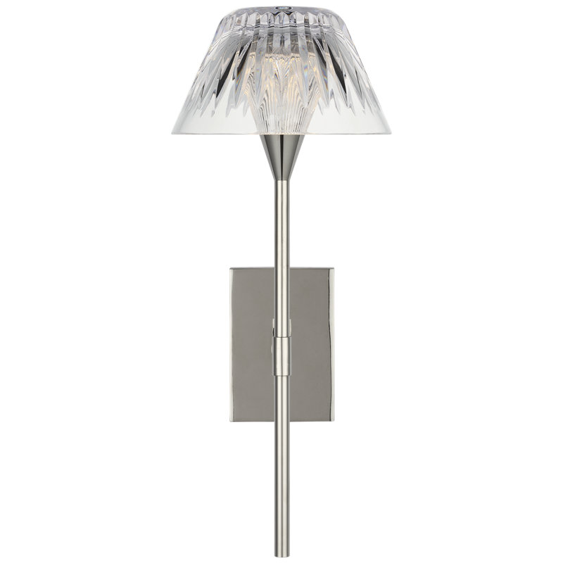 Waterford Blaze Sconce with Clear Crystal, 13.75" H x 5.75" W x 7.75" D, Polished Nickel