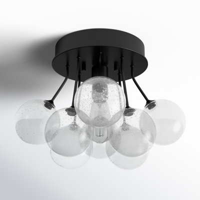 Logan Single Light Glass Semi Flush Mount