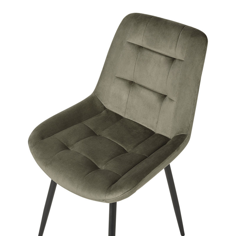 Abygale Tufted Upholstered Full Back Side Chair, Green