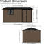 Remise de jardin 12 x 10 pi en métal brun, fenêtre, évents soleil, porte à charnières, cadenas, extrémités Apex poinçonnées-129844971