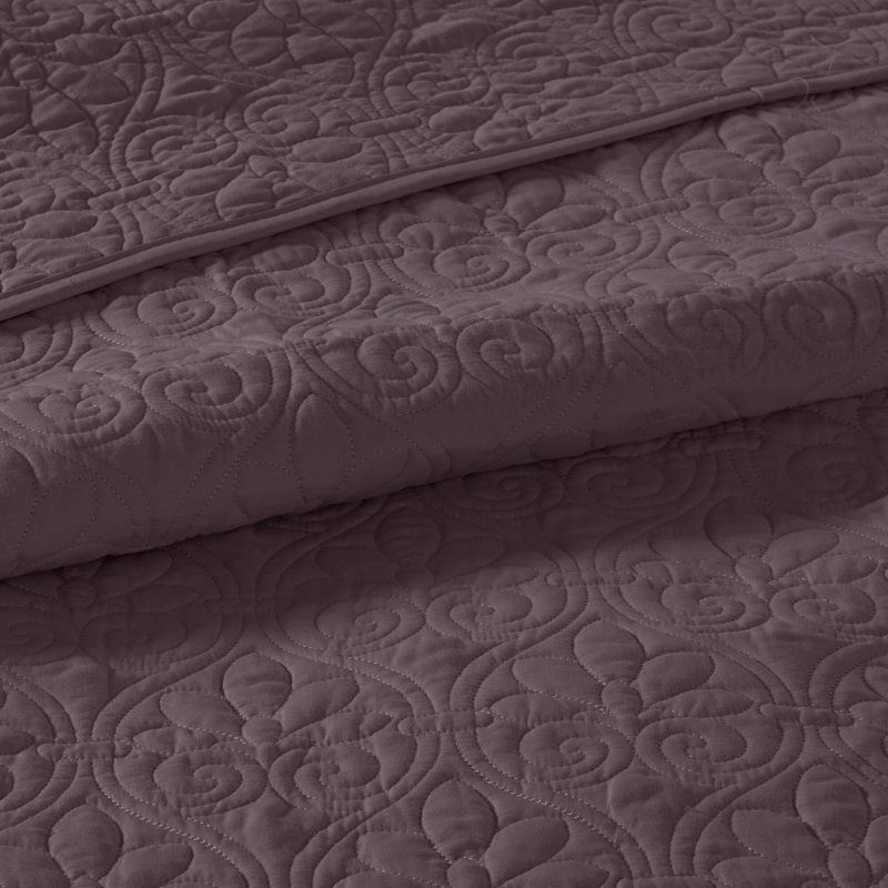 Ensemble de couvre-lit réversible Québec, Couvre-lit grand et 2 taies décoratives, Mauve