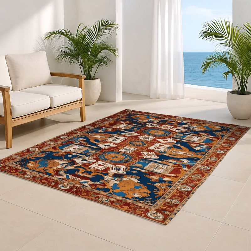 Tapis d'intérieur et d'extérieur brun français, Rectangle 4pi x 6 pi