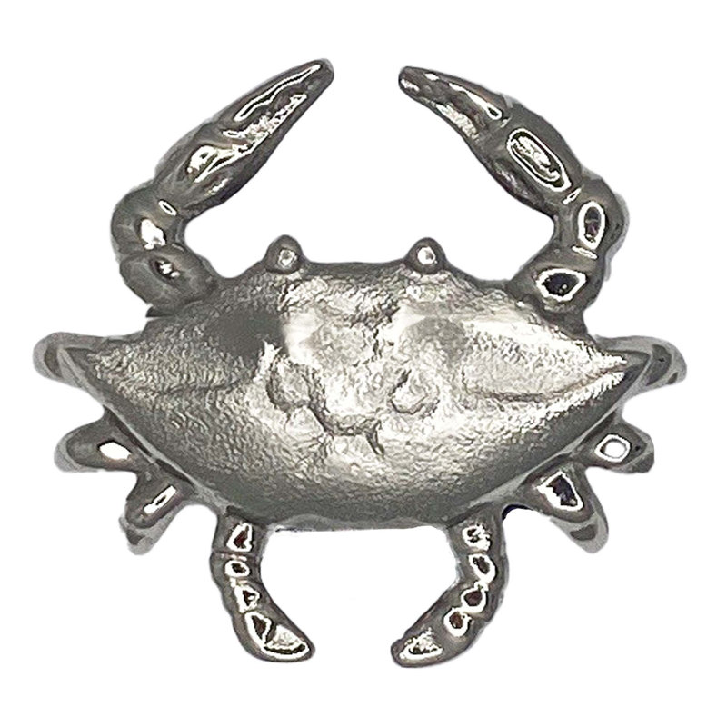 Blue Crab Push Button Doorbell, Nickel Silver