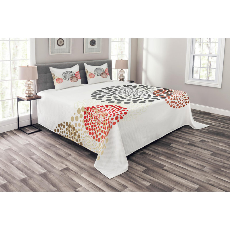 Modern & Contemporary Geometric Shapes Coverlet, Queen Coverlet + 2 Shams