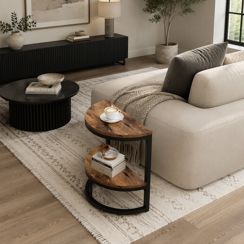 19.69" Wood End Table with Storage
