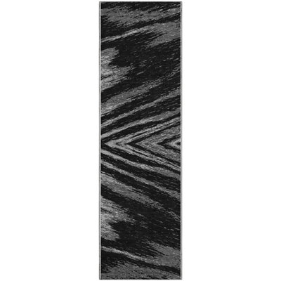 Premium Machine Washable Prisco Black Rug