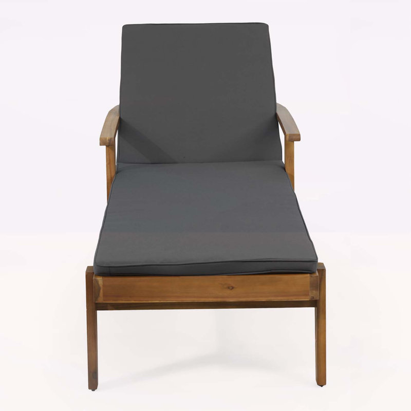 Exquisite Wood Chaise Lounge for Ultimate Relaxation and Style, Gray