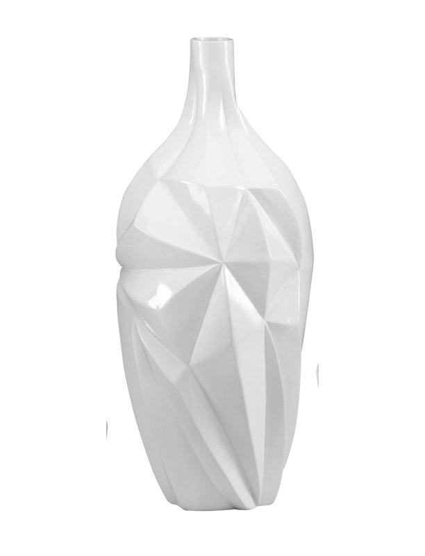 Glacier Handmade Ceramic / Porcelain Table Vase, 16" H x 9" W x 9" D