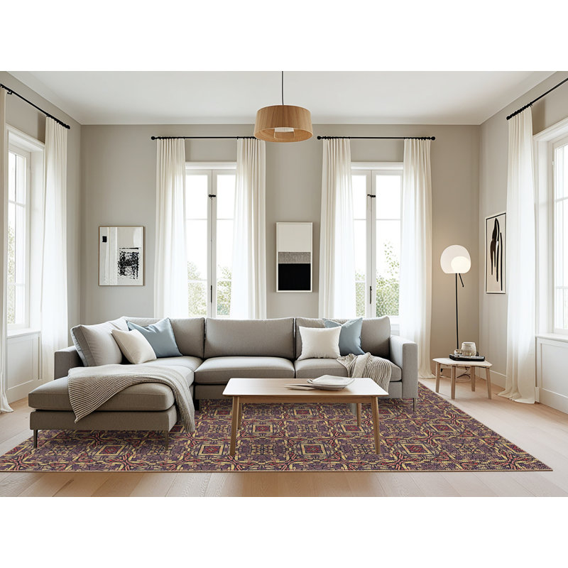 Tapis mauve Power Loom, Rectangle 8 pi x 12 pi