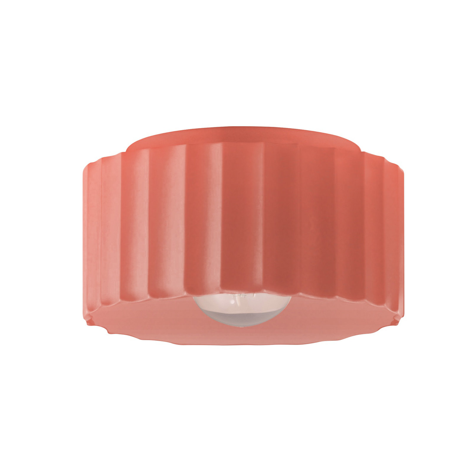 Colgate Single Light Ceramic Flush Mount, Gloss Blush, 6.5" H x 10" W x 10" D