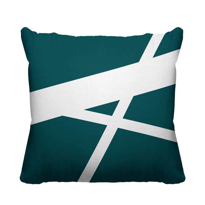 Coussin décoratif intérieur / extérieur Seward Abstract Lines, L 19 po x H 19 po, Vert