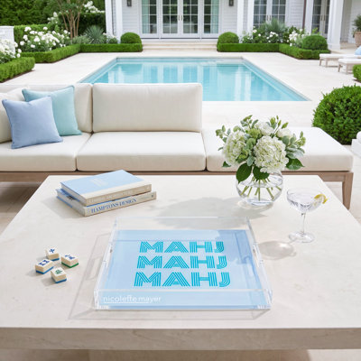 Mahj Mahj Mahj Mahjong Acrylic Square Decorative Tray