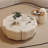 Cream-style round rock slab creative tea table