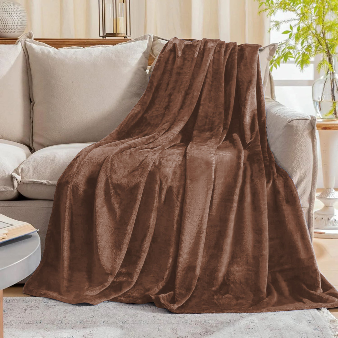 Faux Fur Reversible Fleece Throw Blanket – Soft & Cozy