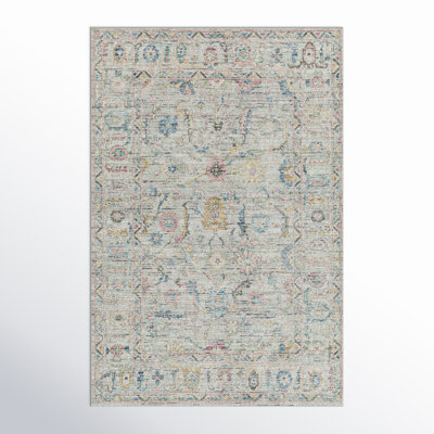 Haiya Pale Slate Machine Washable Area Rug