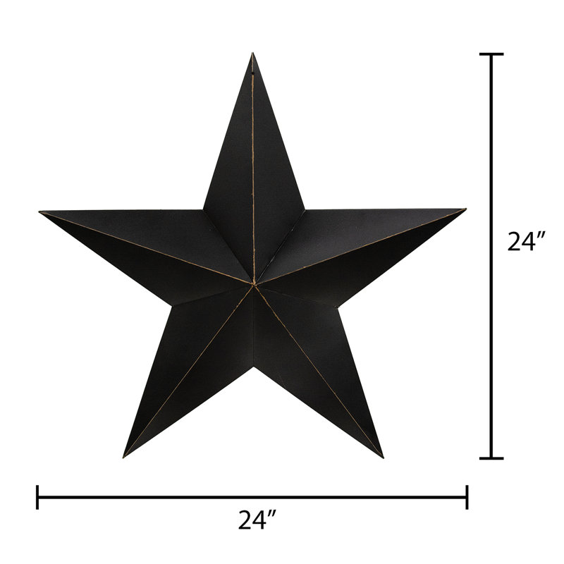 Étoile de grange antique, 24 po, Noir