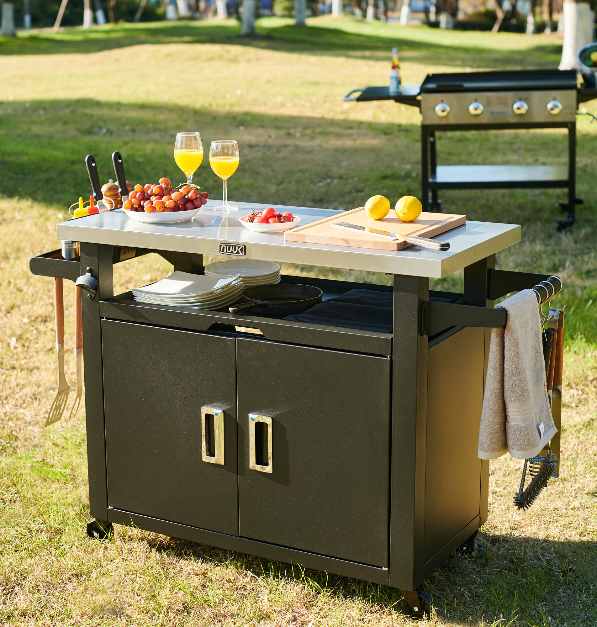 NUUK Pro 42IN Outdoor Kitchen Island and BBQ Serving Cart Reviews  Wayfair Canada