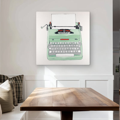 Mint Typewriter - Neo Mint Object Metal Print for Home Decor