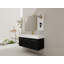 Meuble-lavabo mural 48 po avec lavabo et support de rangement, lavabo en résine à rebords épais, ensemble KD