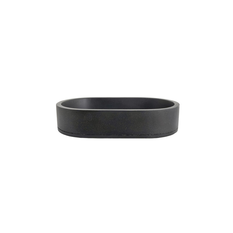 Barclay Uri 22.75'' Concrete Oval Bathroom Sink, Terrazzo Black