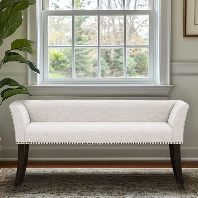 Banc rembourré crème