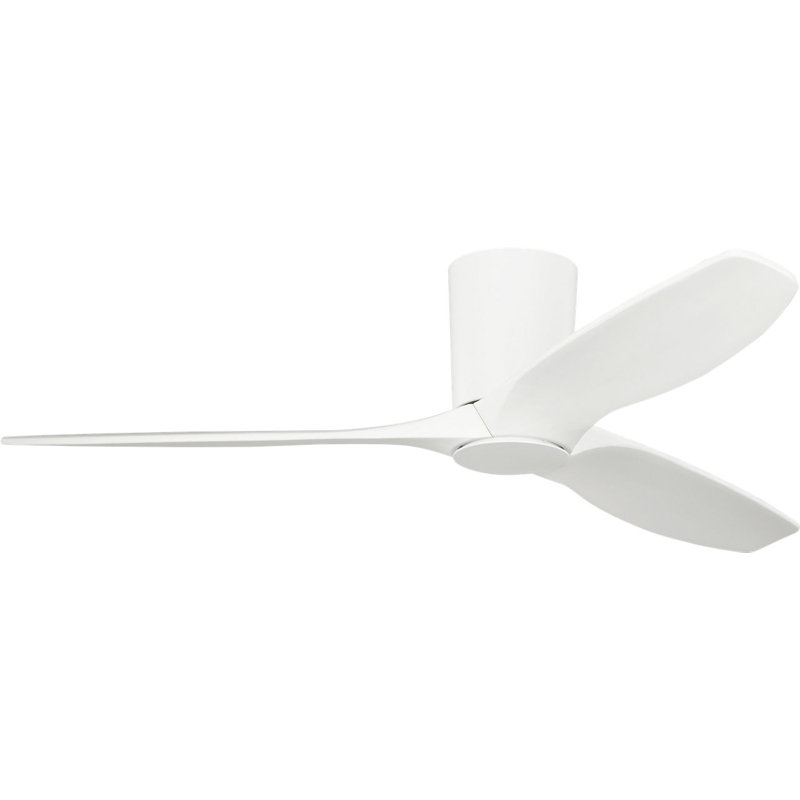 Seyra Smart Hugger LED Ceiling Fan, Matte White, Matte White, 52" Wide