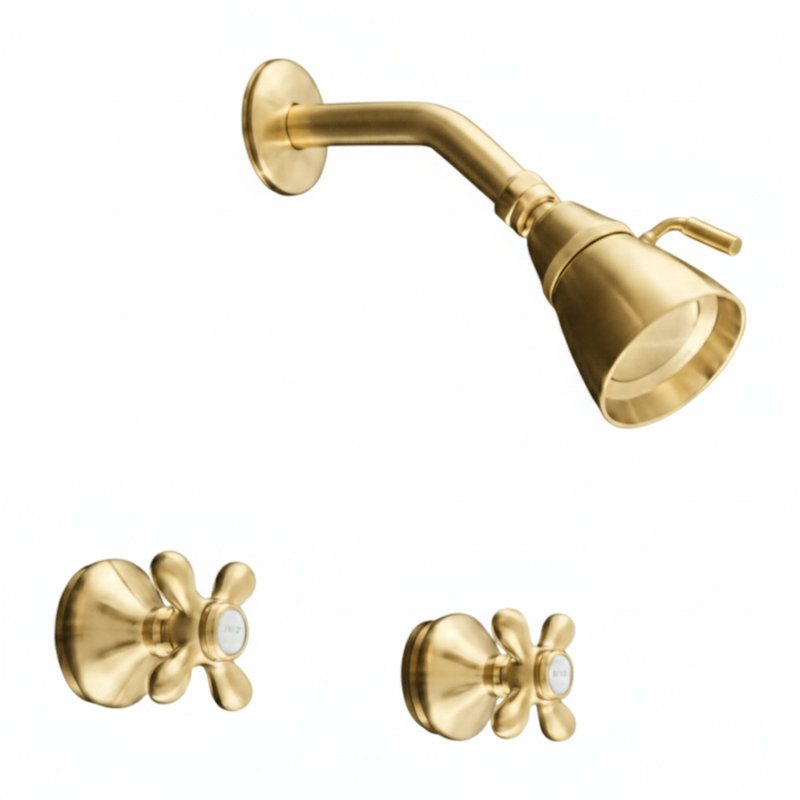 Ensemble de douche Sacramento par Strom Living, Unlacquered Polished Brass