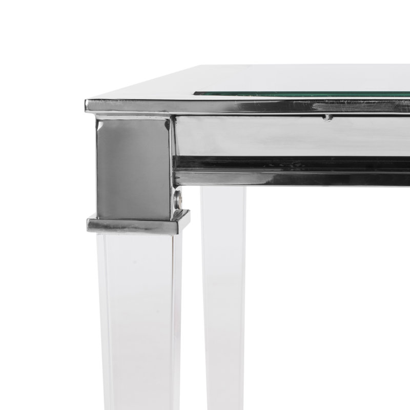 Charleston Glass Top End Table, Chrome