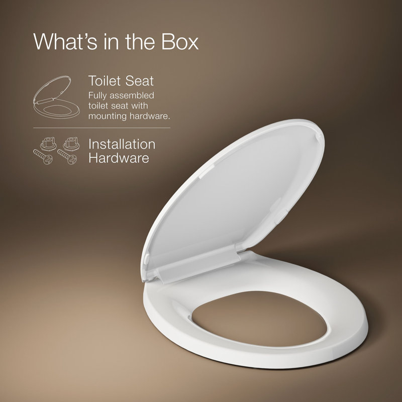 Lustra with Quick-Release Hinges Toilet Seat, White, Round