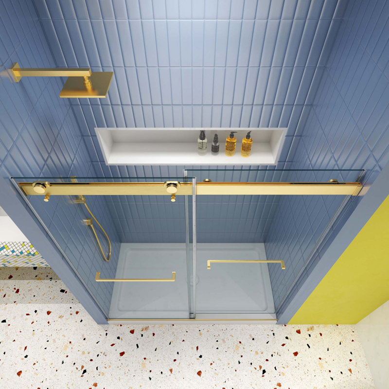 Porte de douche en verre, porte coulissante, avec verre trempé
