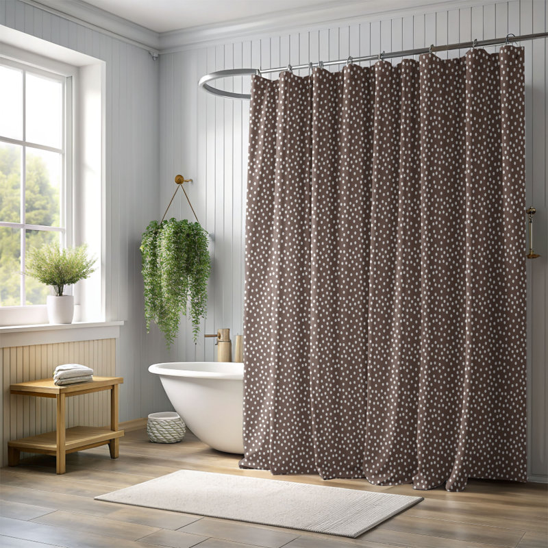 Rideau de douche Honey Grid - Premium, H 74 po x l 71 po, Brun