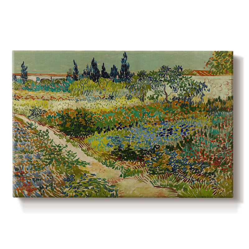 Jardin fleuri avec sentier-Vincent van Gogh-Toile tendue avec châssis-1888, 8x12