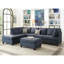 Ensemble de canapé modulaire 2 pièces réversible bleu foncé Dorris