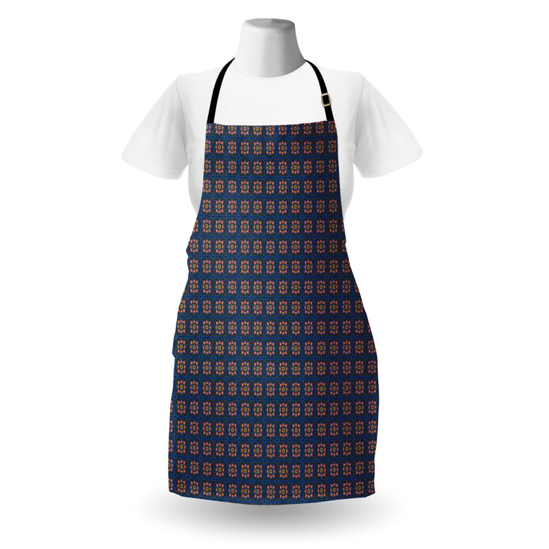 Bungalow rose marocain tablier unisexe traditionnel oriental floral taille adulte bleu ciel multicolore