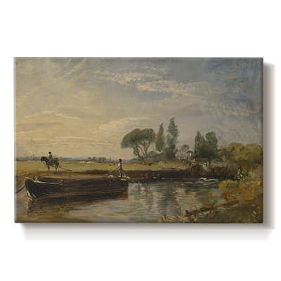View on the Stour near Dedham (Oil Sketch)-John Constable-Gallery Wrapped Canvas-c. 1821–1822